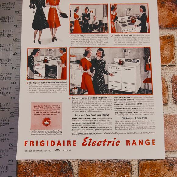 1940 Retro Kitchen Cooking Print Ad for Vtg Frigidaire Electric Range 9.5x12.75 - Picture 10 of 13